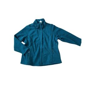 Lands End NWT Zip Front Fleece Jacket Teal Green Womans SZ 2X